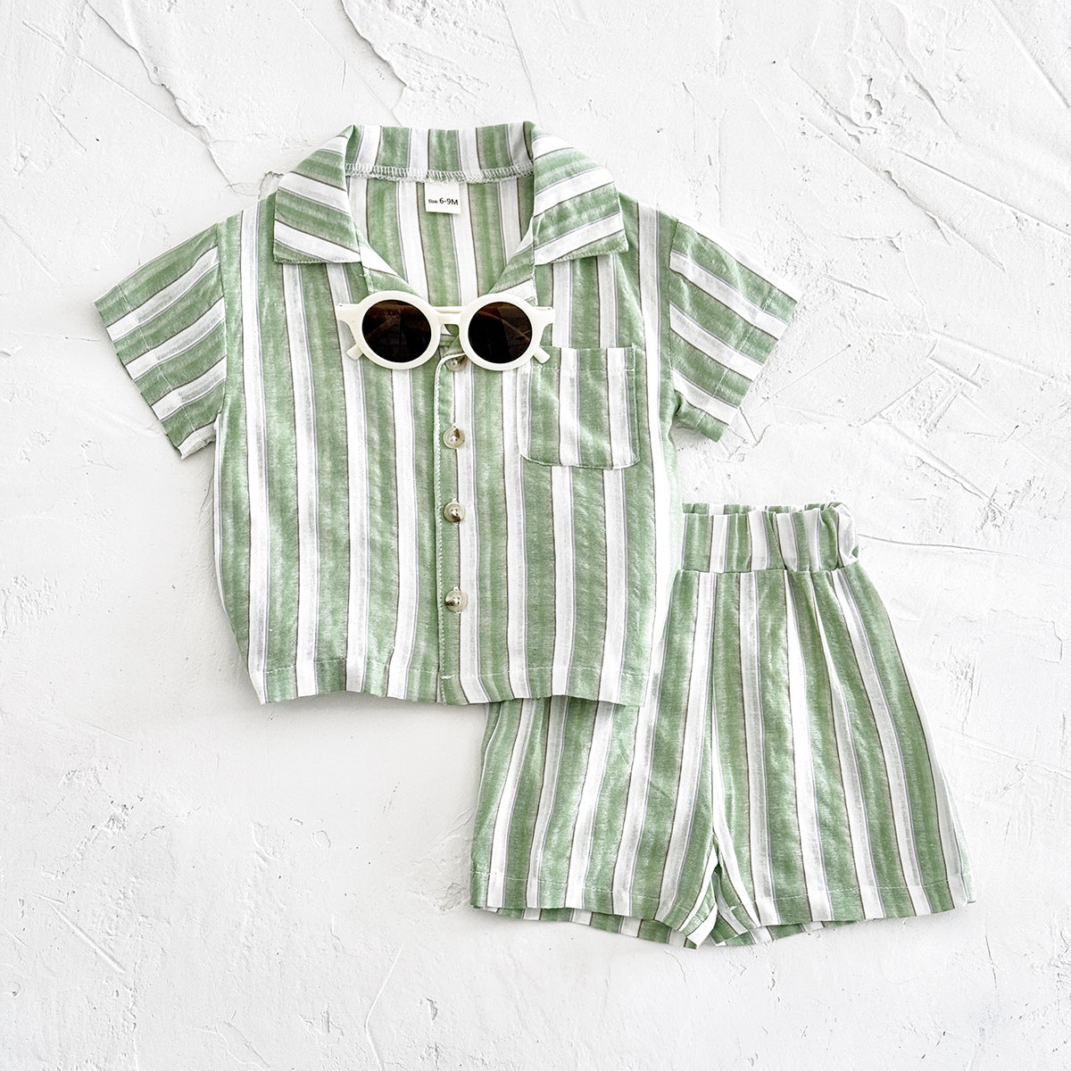 Children's Stripe Breathable Short-sleeved