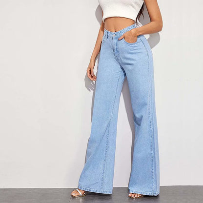 High Waist Wide Leg straight Jeans