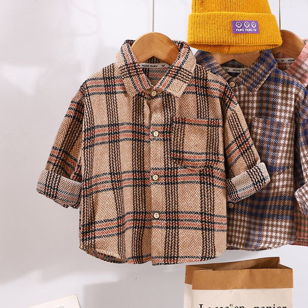 Children's Casual Plaid Shirt
