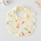 Baby Bib Ruffled Cotton Printed Gauze Lace Bib
