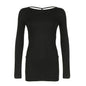 Robe moulante unie à col rond et dos nu