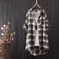 Loose And Idle Plaid Shirt Women's Mid-length Autumn Hongkong Style Coat