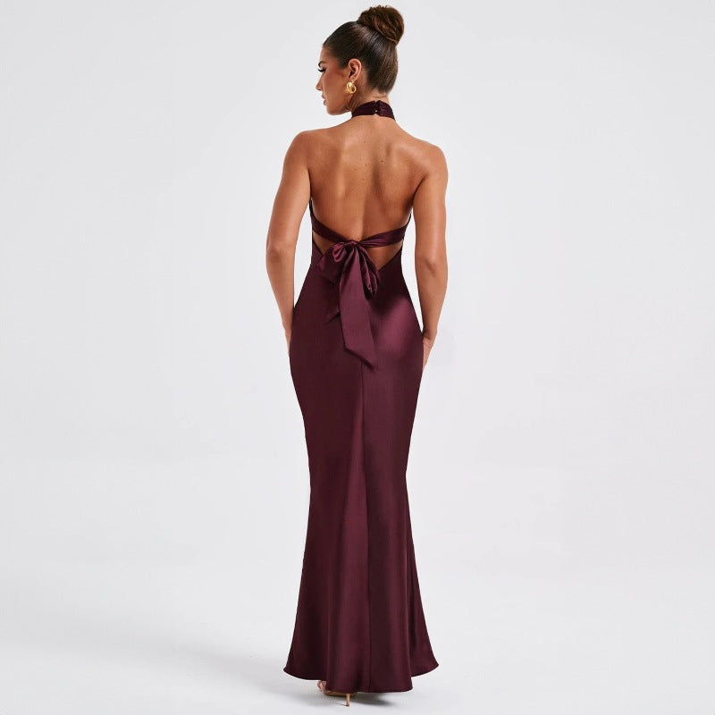 Robe d'été élégante sans manches et dos nu