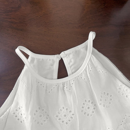 Girl's Strap Skirt Sleeveless Hollow Cotton