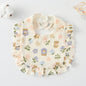 Baby Bib Ruffled Cotton Printed Gauze Lace Bib