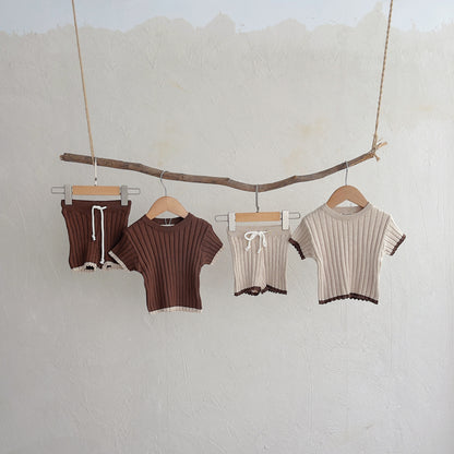Short Sleeve Sweater & Shorts Set