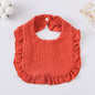 Baby Bib Ruffled Cotton Printed Gauze Lace Bib