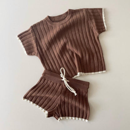 Short Sleeve Sweater & Shorts Set