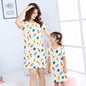 Children Purified Cotton Short Sleeve Nightdress