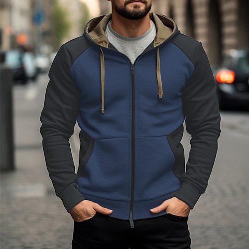 Men's Casual Full-Zip Hoodie