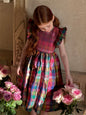 Summer Girls' Retro Plaid Sleeveless Dress