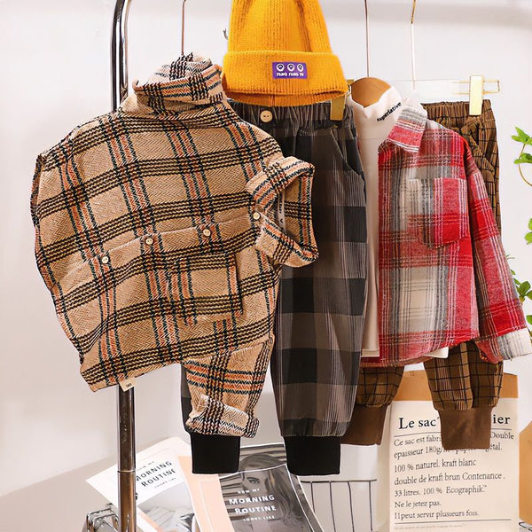 Children's Casual Plaid Shirt