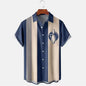Men’s 3D Bowling Shirt – Digital Print, Casual Short Sleeve Top