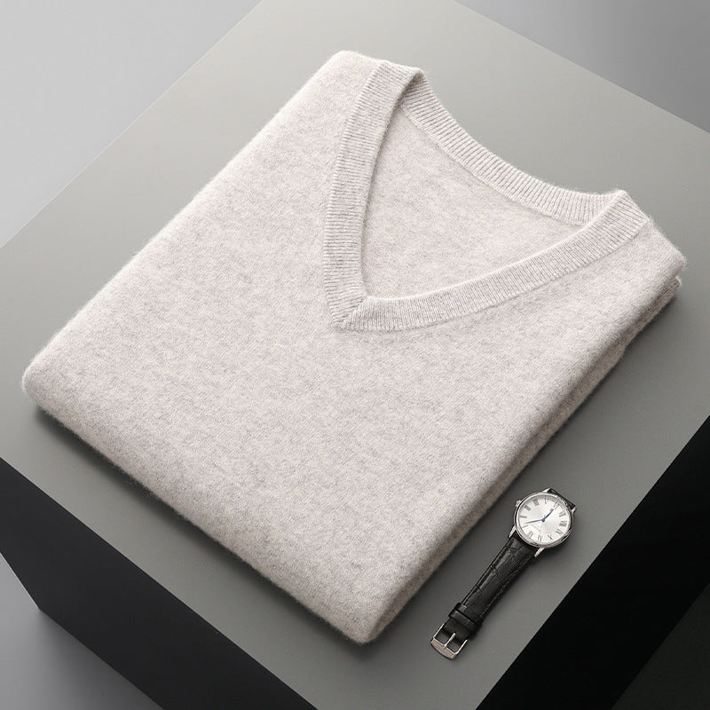 Middle-aged V-neck Vest Sleeveless Sweater