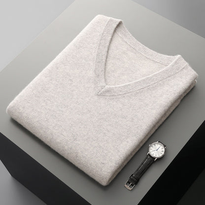 Middle-aged V-neck Vest Sleeveless Sweater