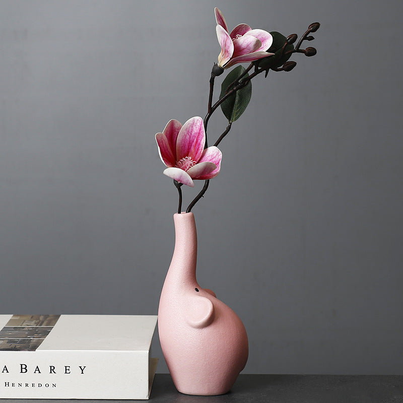 Cartoon Ceramic Vase For Dried Flowers Creative Holder