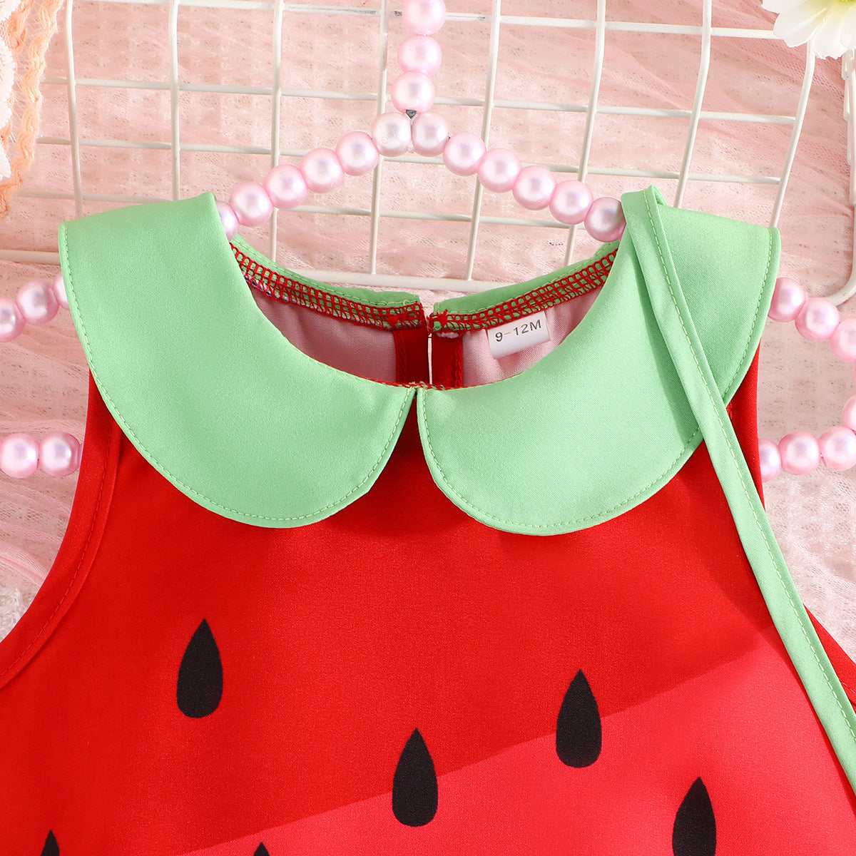 Girls Fashion Fruit Printed Dress