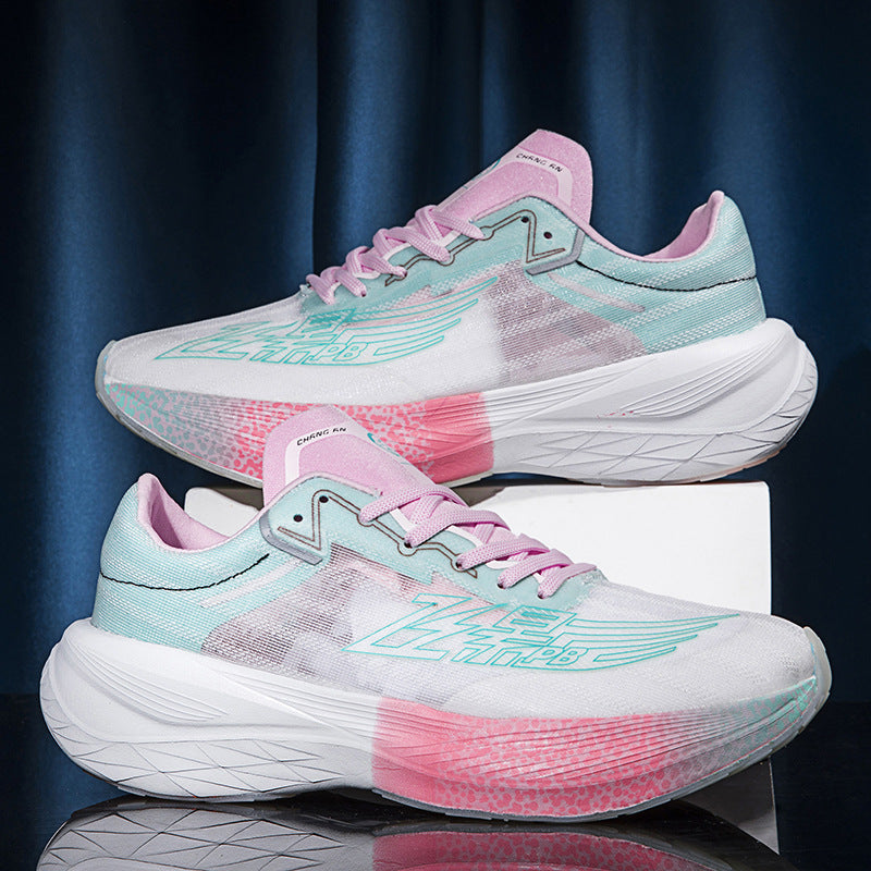 Chaussures de course de marathon respirantes, en maille, à la mode, basses, absorbant les chocs