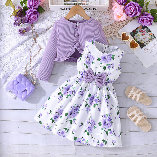 Girls' Suspender Skirt and Coat Set