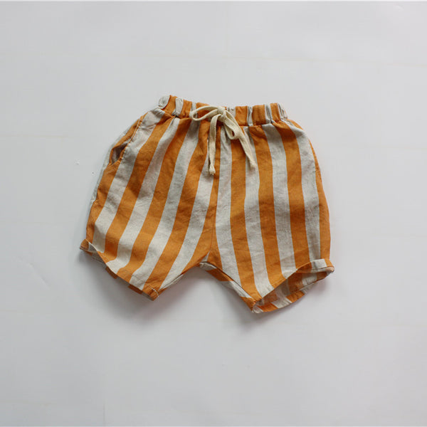 Pantalon Fille Court Rayé Ample