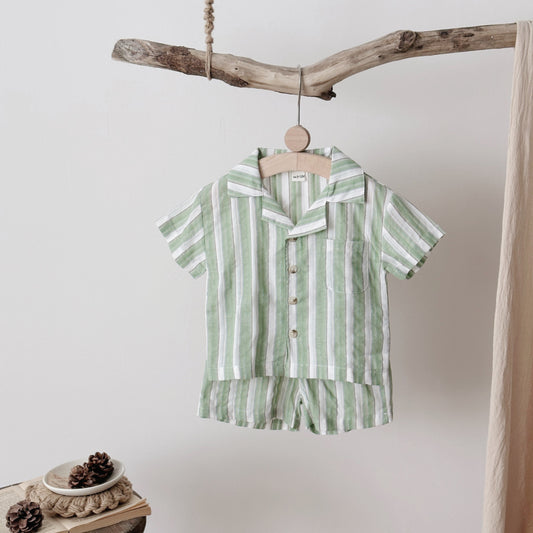 Children's Stripe Breathable Short-sleeved