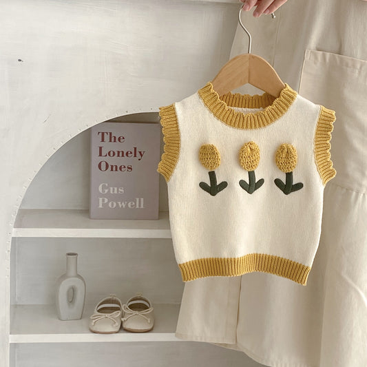 Baby Sleeveless Knitted Pullover