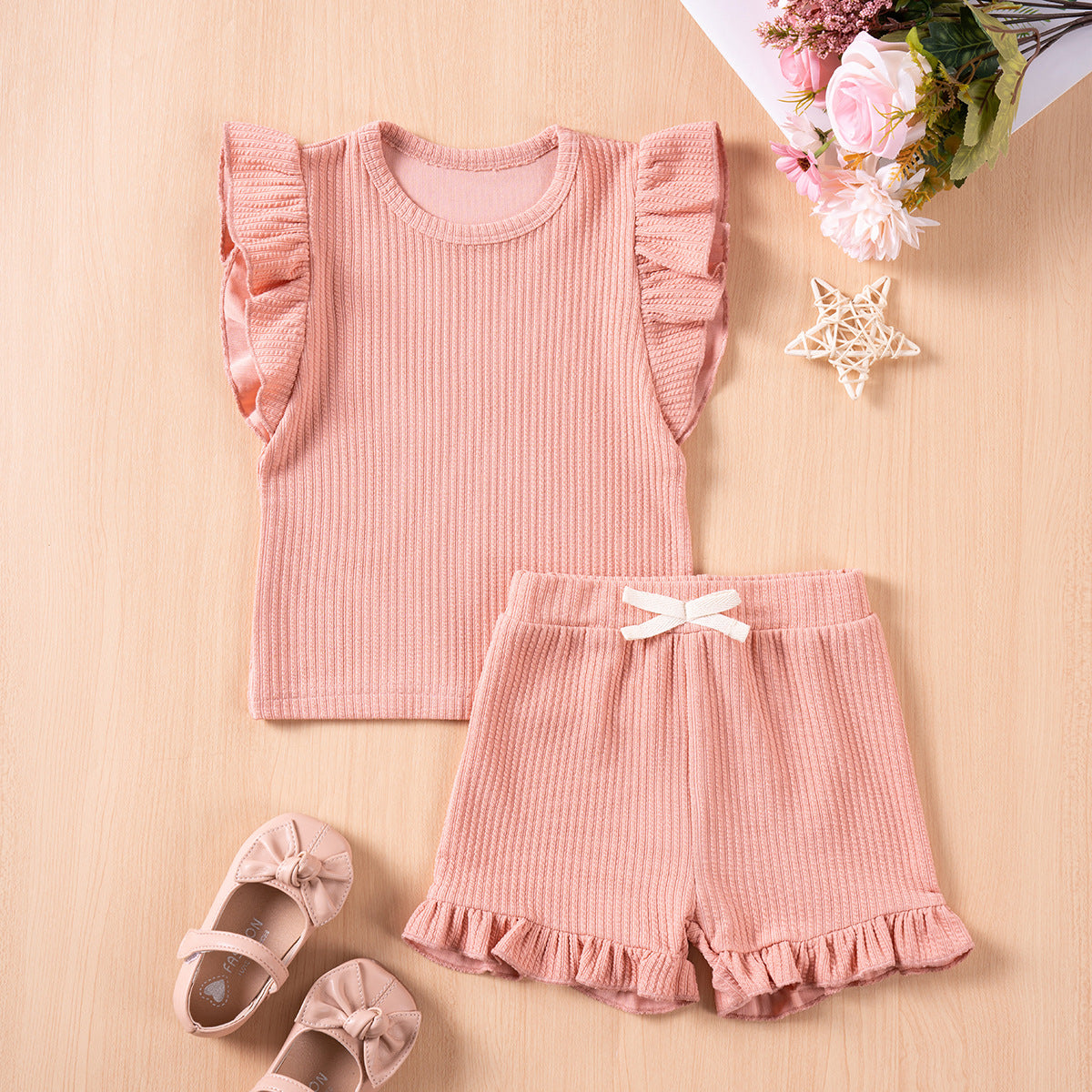 Girls' Flounced Sleeve Shorts