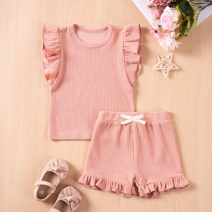 Girls' Flounced Sleeve Shorts