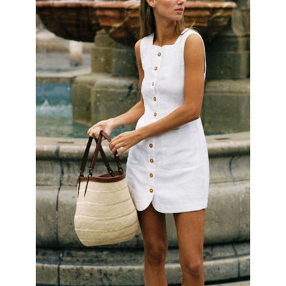 Women’s Casual Cotton-Linen Dress