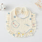 Baby Bib Ruffled Cotton Printed Gauze Lace Bib