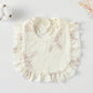 Baby Bib Ruffled Cotton Printed Gauze Lace Bib