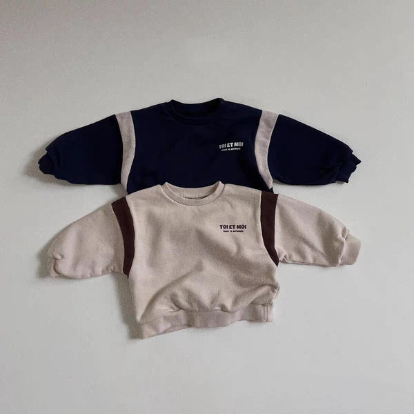 Pull coréen en patchwork pour bébé et enfant