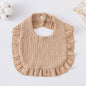 Baby Bib Ruffled Cotton Printed Gauze Lace Bib