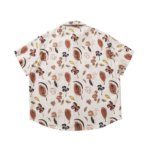 Loose Casual Flower Short Sleeve Shirt