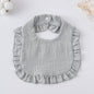 Baby Bib Ruffled Cotton Printed Gauze Lace Bib