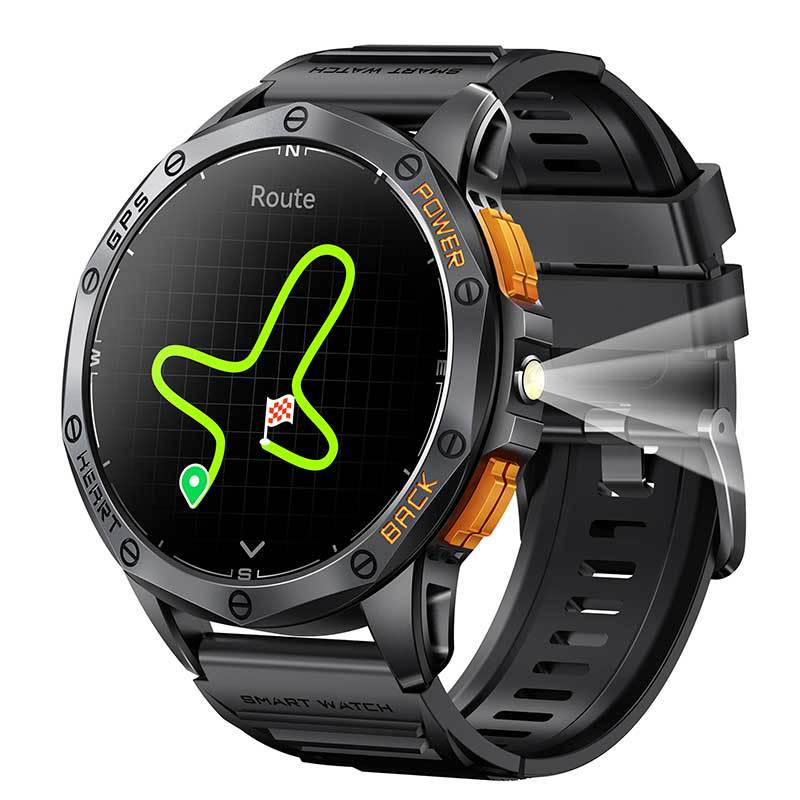 Montre intelligente K67 Bluetooth avec boussole et écran AMOLED