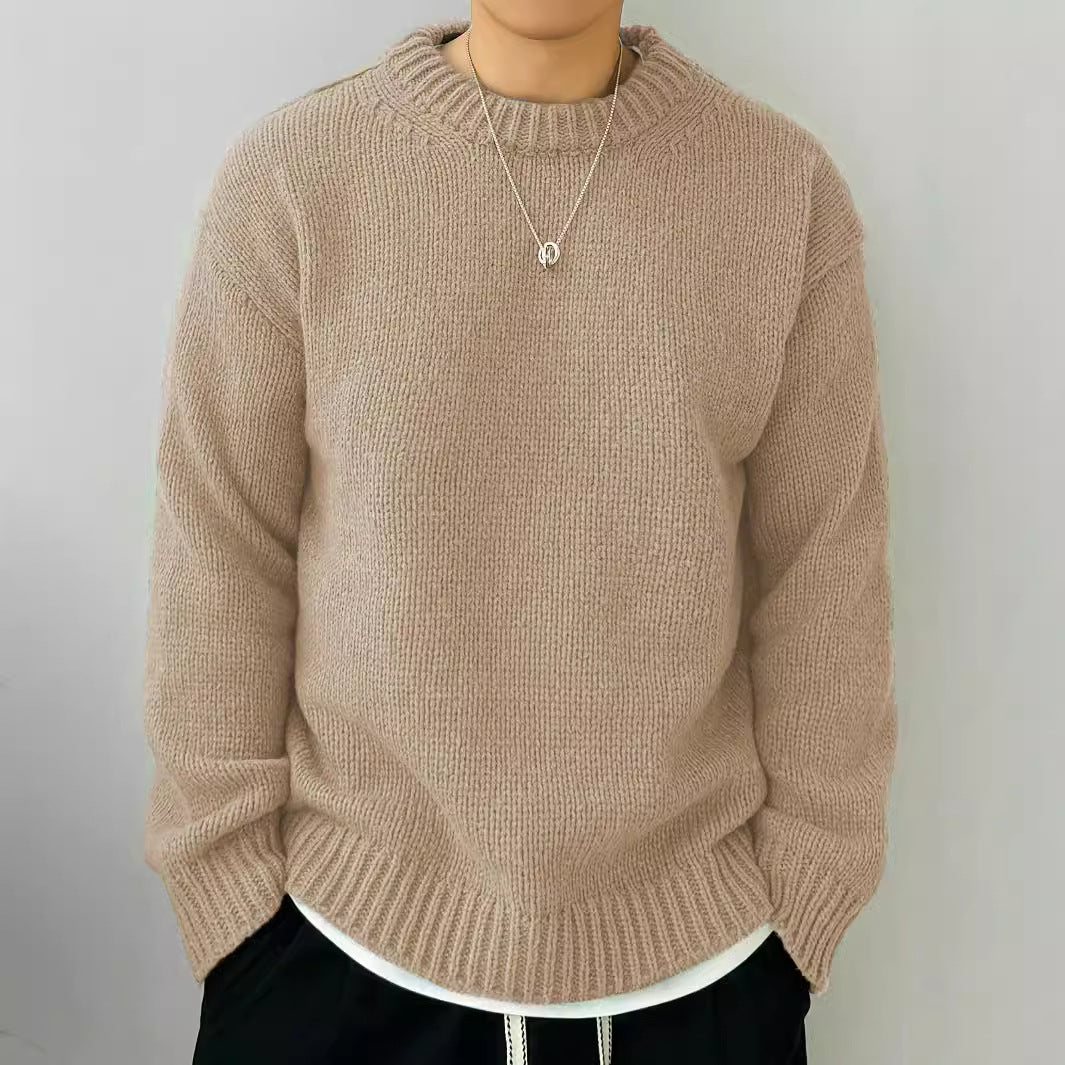 Retro Long Sleeve Round Neck Sweater