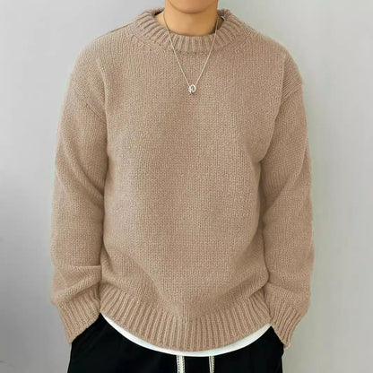 Retro Long Sleeve Round Neck Sweater