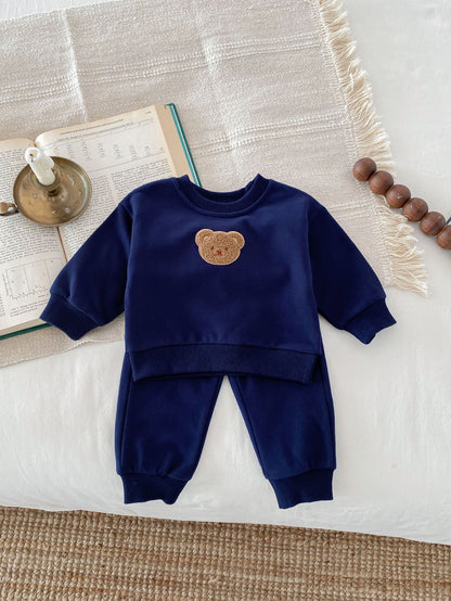 Long Sleeve Bear Pullover Sweater Suit