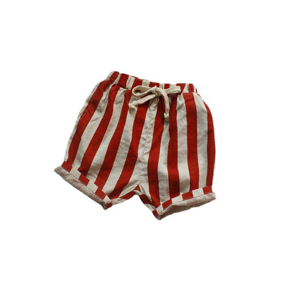 Pantalon Fille Court Rayé Ample