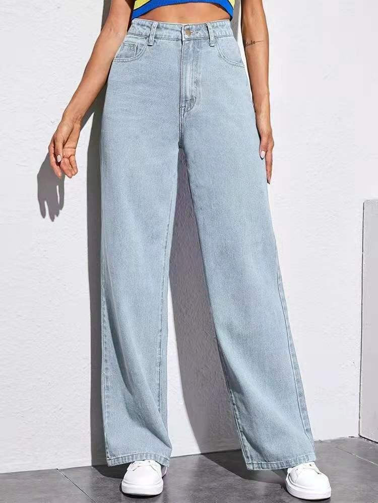 High Waist Wide Leg straight Jeans