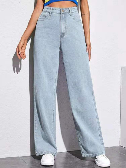 High Waist Wide Leg straight Jeans