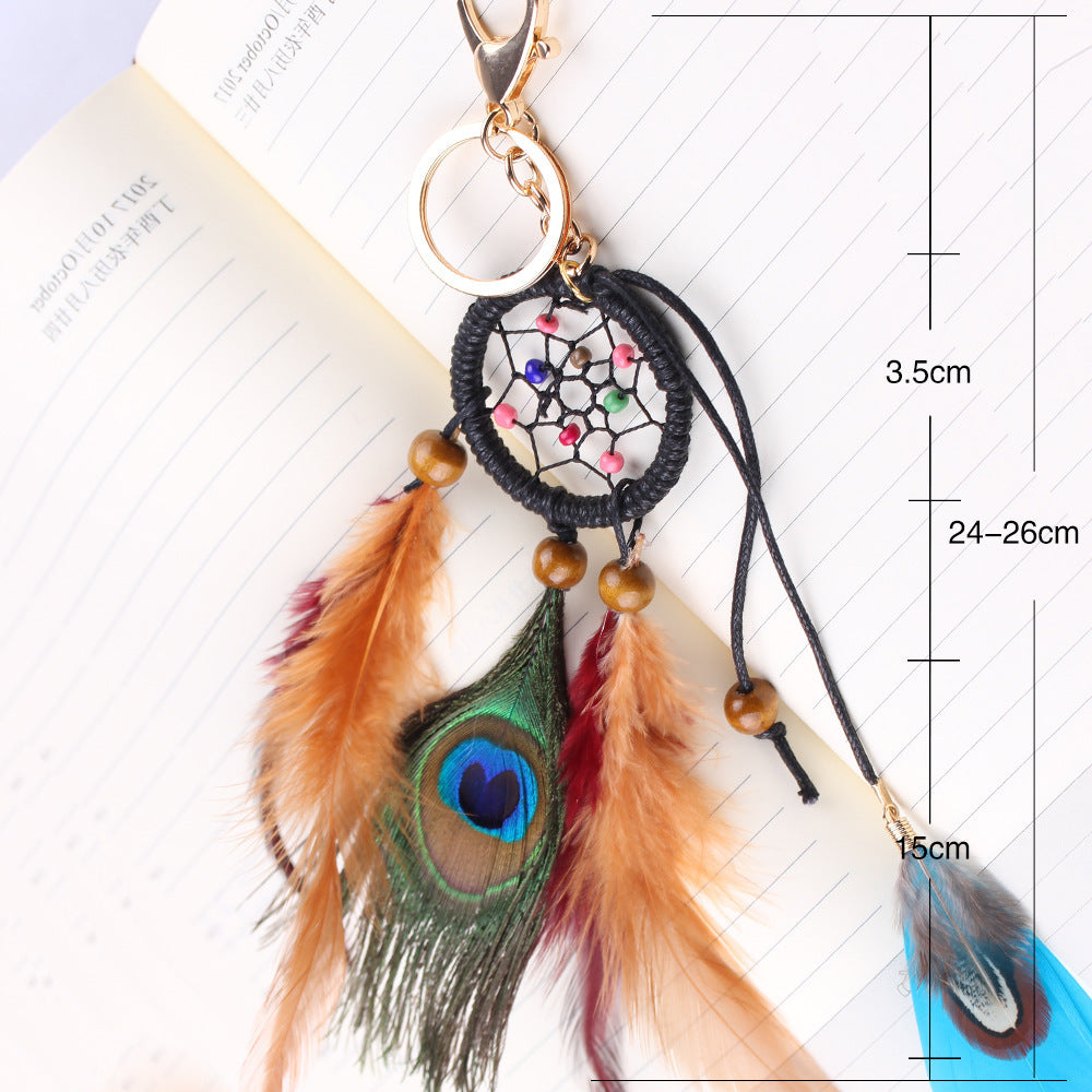 Peacock Fur Dreamcatcher Weave Vintage Home