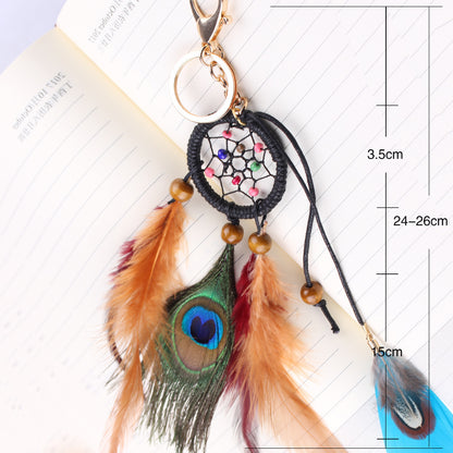 Peacock Fur Dreamcatcher Weave Vintage Home