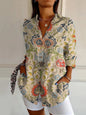 Womens Flowers Print Long Sleeve Shirt