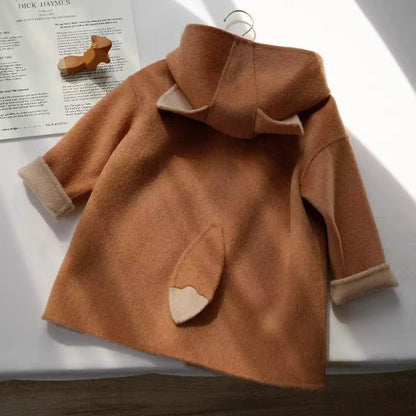 Children's Cartoon Cute Fox Woolen Coat