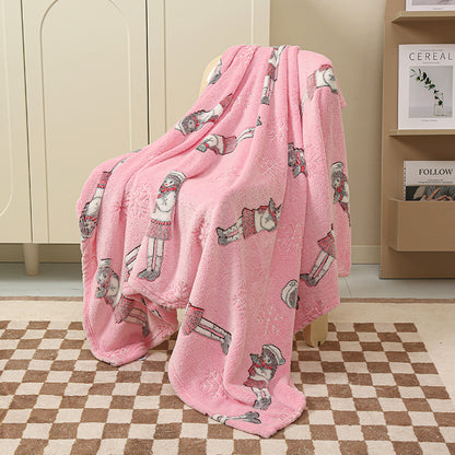 Baby Cartoon Air Conditioner Quilt Luminous Blanket Single Office Nap Flannel