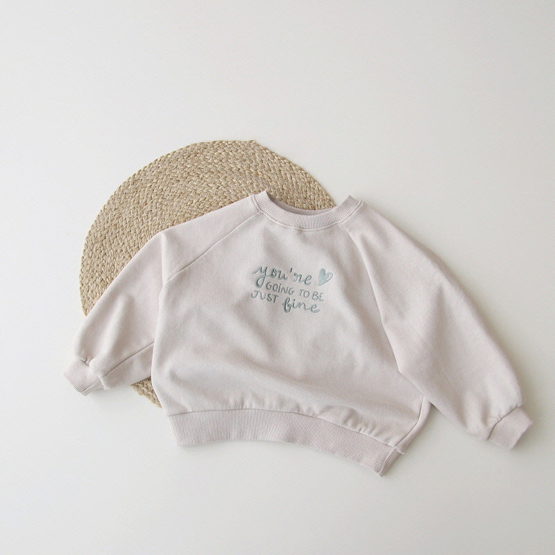 Children's Long Sleeve Letter Loose Sweater