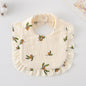 Baby Bib Ruffled Cotton Printed Gauze Lace Bib