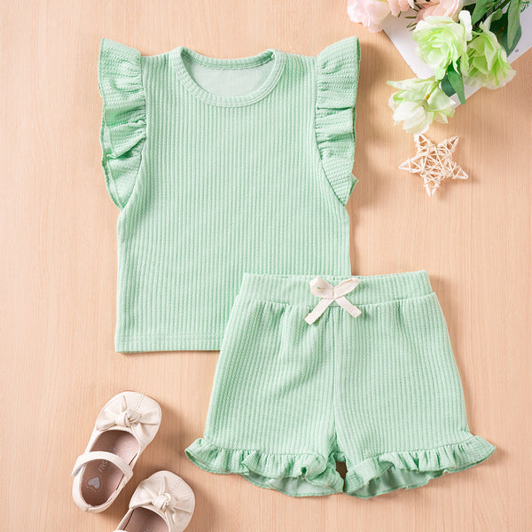 Girls' Flounced Sleeve Shorts